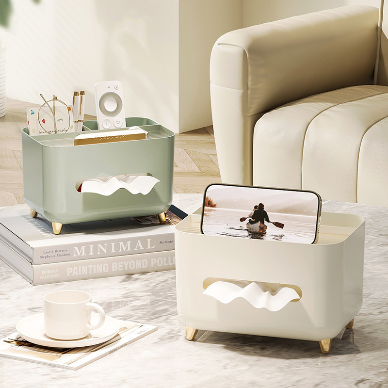 Luxury HouseholdTabletop Creamy designRemote control storage tissue box