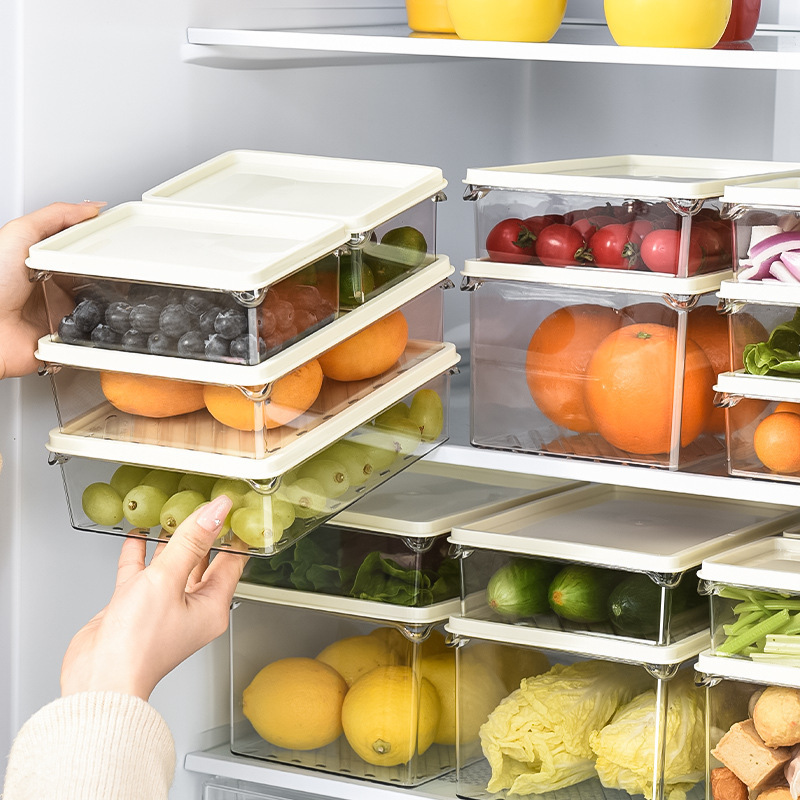 Refrigerator-specific Storage containerLock-fresh sealing Transparent plasticHousehold Fresh-keeping storage box