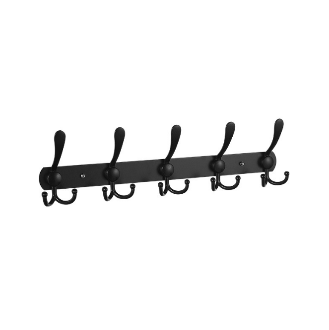 Over The Door Hooks Coat Rack for Hanging Clothes Stainless Steel Back Hook 5 Hooks Hanger