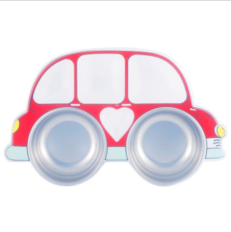 Cute Car Design Stainless Steel Bowl with Tableware Kids Food Serving Dishes