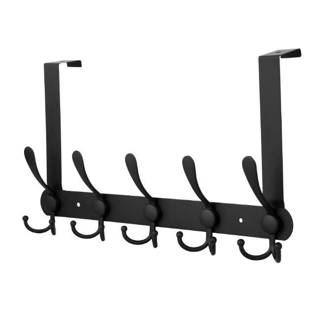 Over The Door Hooks Coat Rack for Hanging Clothes Stainless Steel Back Hook 5 Hooks Hanger