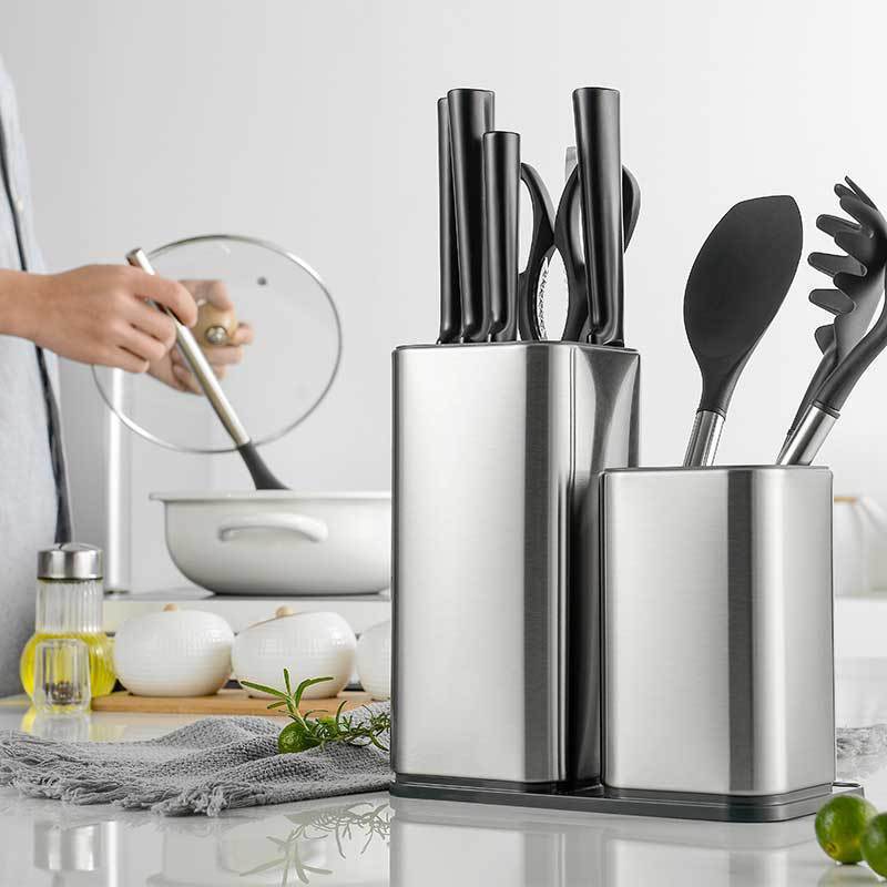 Universal Kitchen Knife Holder Storage Rack Stainless Steel Multiple Styles Knife Block