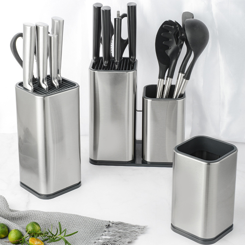 Universal Kitchen Knife Holder Storage Rack Stainless Steel Multiple Styles Knife Block