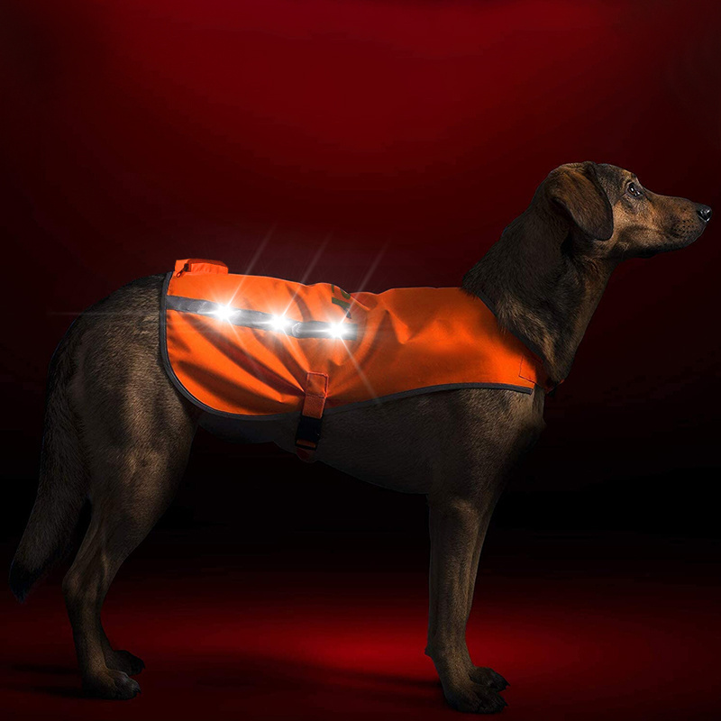 Wildsaver New Dog Safety Vest Rechargeable Led Light Pet Dog Harness Vest Mesh For Pet Safety At Night Walking