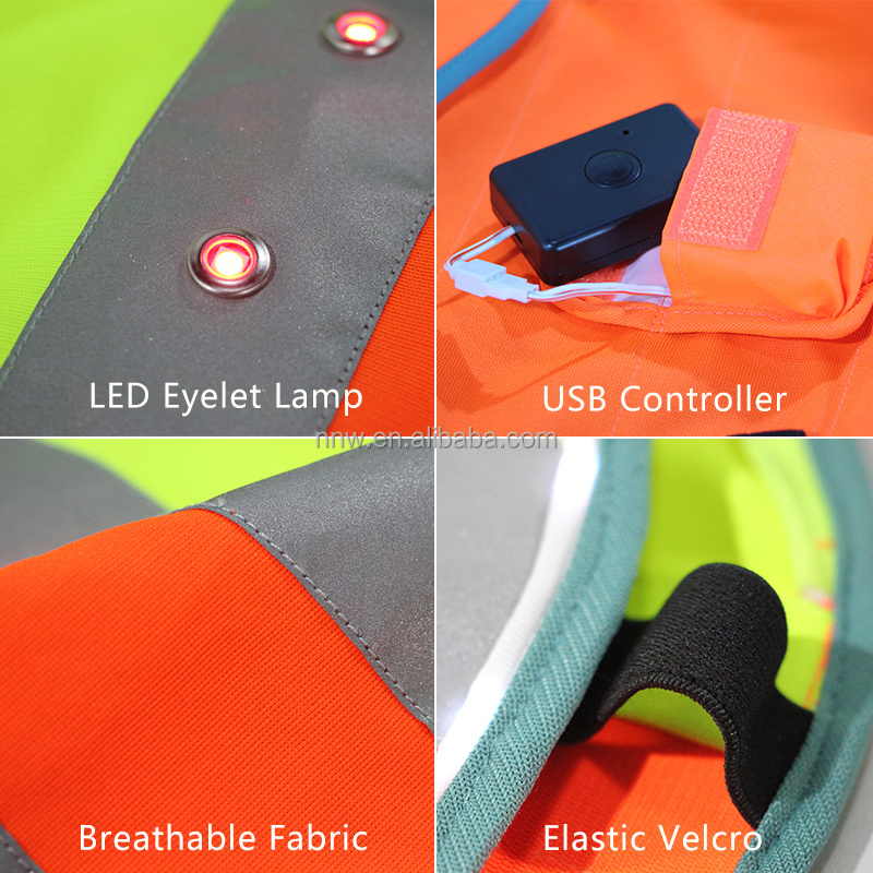 High Visibility Reflective safety vest USB rechargeable For walking riding cycling scooter Skiing camping  for girls kids