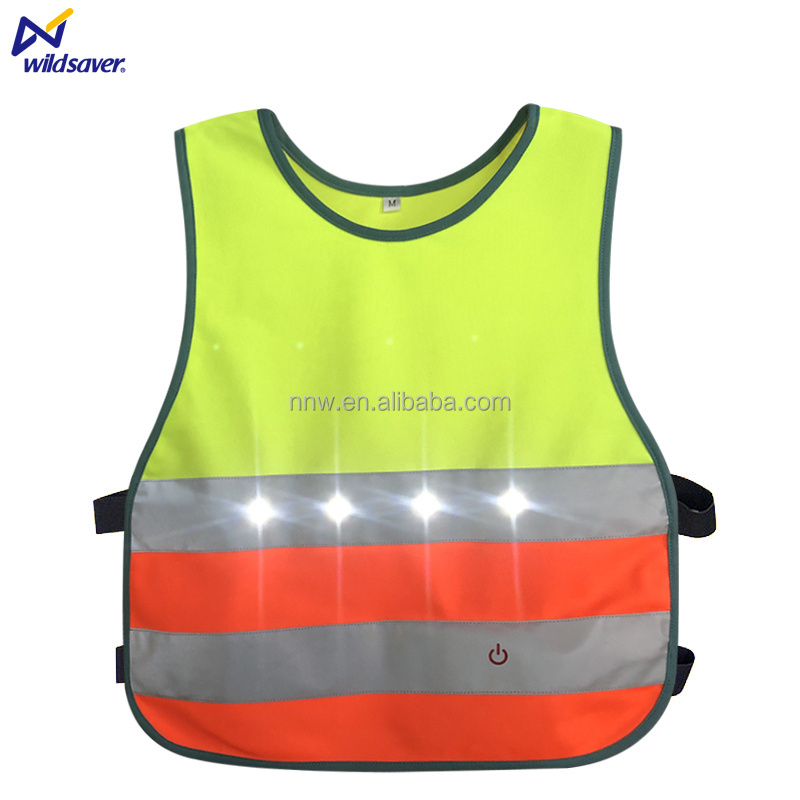 High Visibility Reflective safety vest USB rechargeable For walking riding cycling scooter Skiing camping  for girls kids