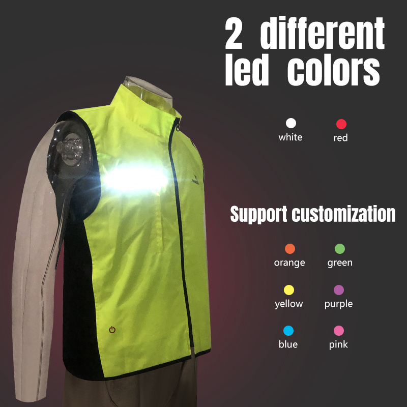 Hot Sale Popular Led  Waterproof And Windproof Hi-Vis Running Sport Safety Gear Vest For Fall And Winter Outdoor Activities