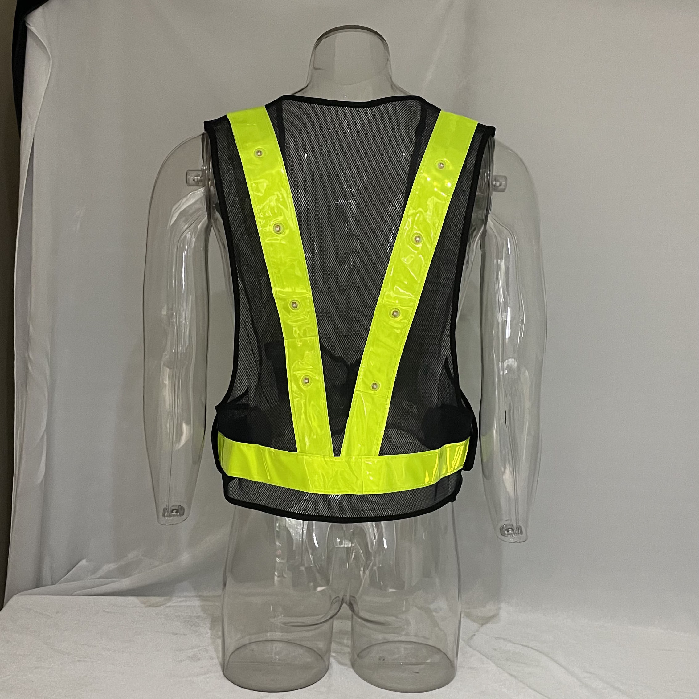 Free Sample Work Wear Mesh Led Light High Visibility Safety Reflective Running Vest for Road Bike