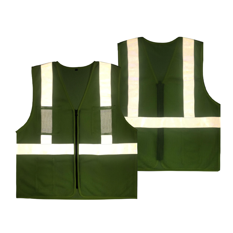 ANSI Class 2  Custom Logo Hi-viz Security Uniform 5cm Reflector Tape Reflective Safety Vest with Pocket