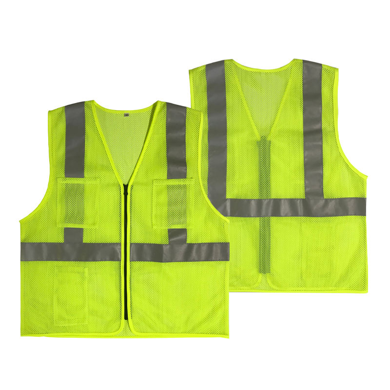 ANSI Class 2  Custom Logo Hi-viz Security Uniform 5cm Reflector Tape Reflective Safety Vest with Pocket