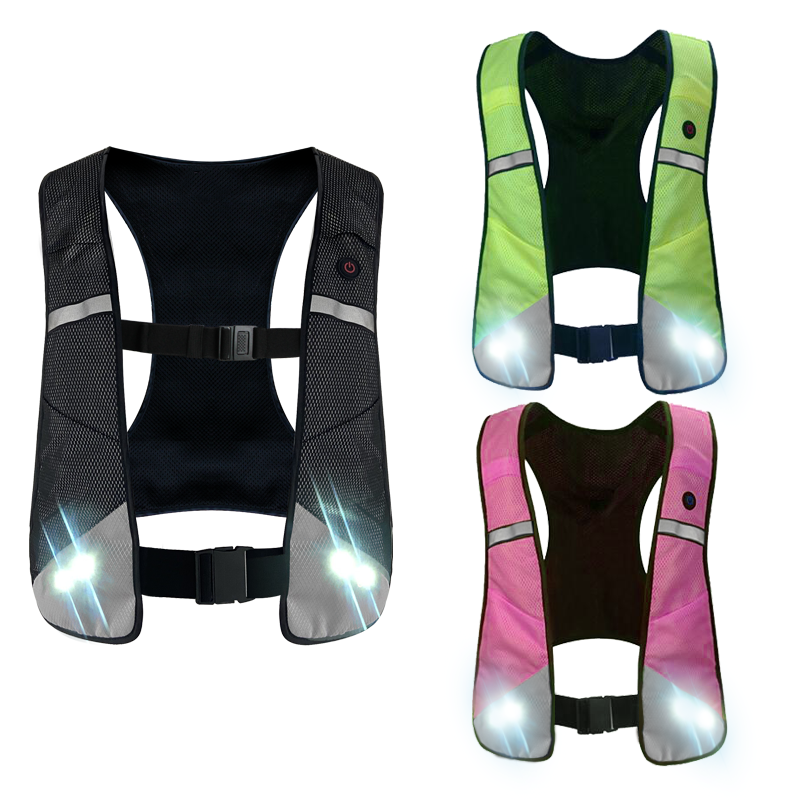 Wildsaver Led Reflective Running Vest Light Up Waterproof Sport Gear For Night Walking Runners