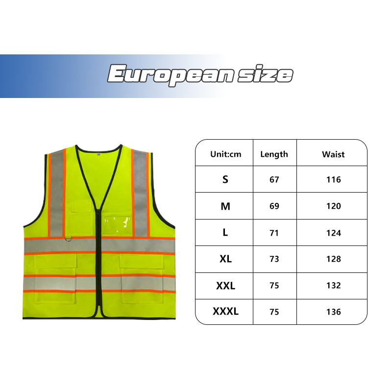 ANSI CLASS 2 New Hi-Vis Safety Vest Reflective Jacket Worker Night Security Waistcoat Tops Vests