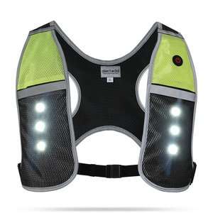 New Design High Visibility Led  Usb Rechargeable Reflective Safety Sport Vest For Running Cycling Hiking At Night