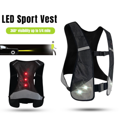 The Best Running Safety Gear Led Reflective Cycling Vest For Men Women Running Vest With Adjustable Waist For Walking At Night