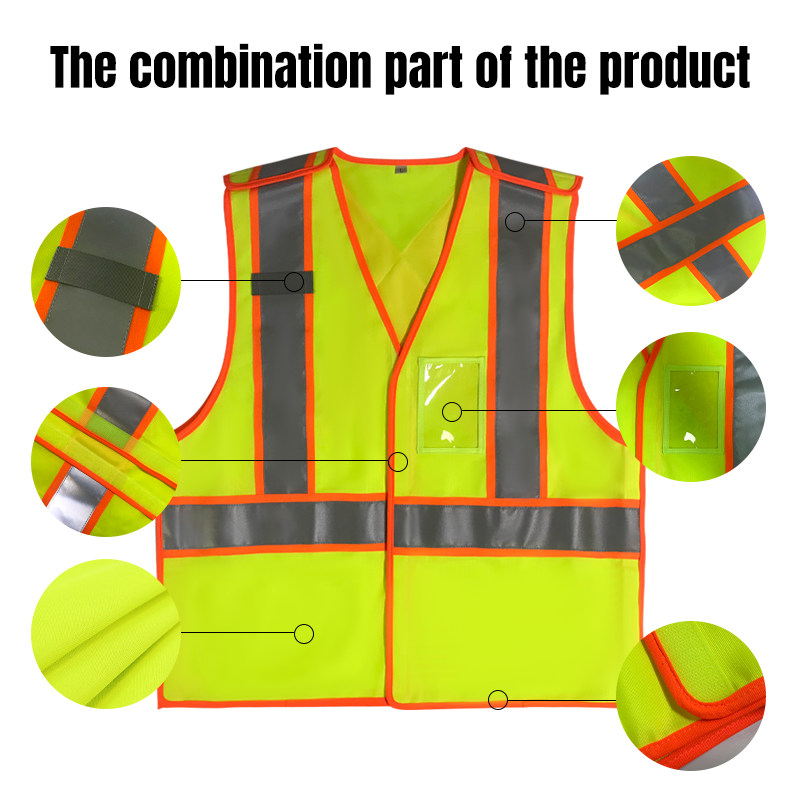 Hot Sale ANSI Class 2 Canada Style 5-Point Breakaway Safety Vest with Hook and Loop Hi vis Reflective Vest