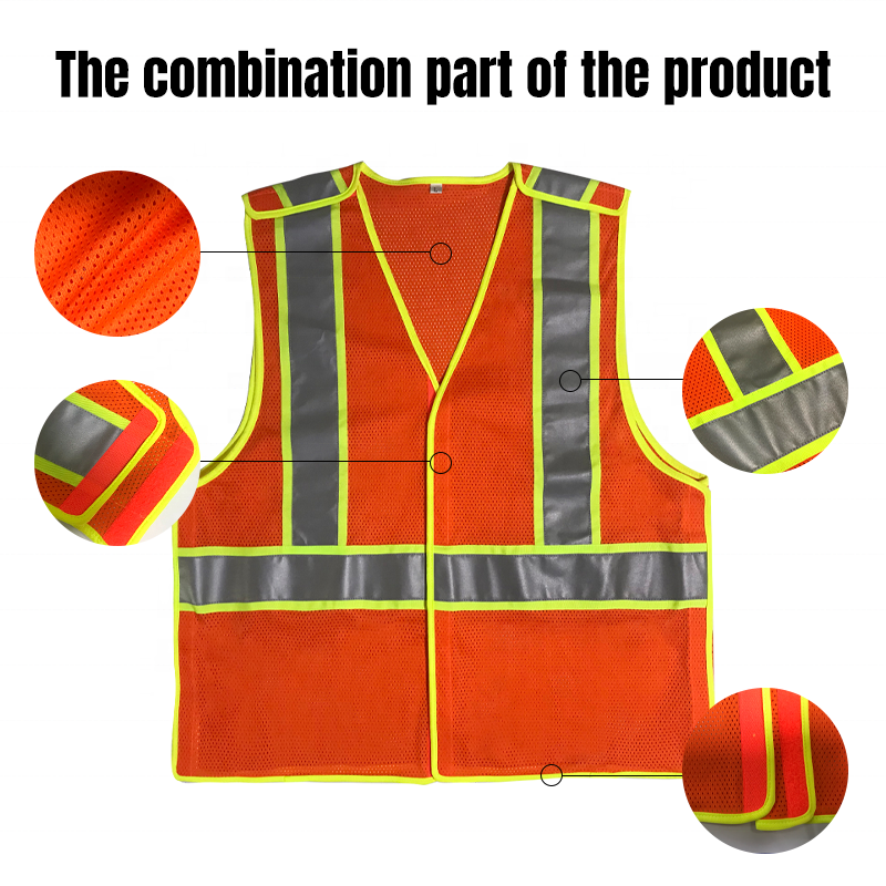 Canada Style 5-Point Breakaway Safety Vest with Hook and Loop 7cm Hi-Viz Reflective Tape  Security Safety Vest