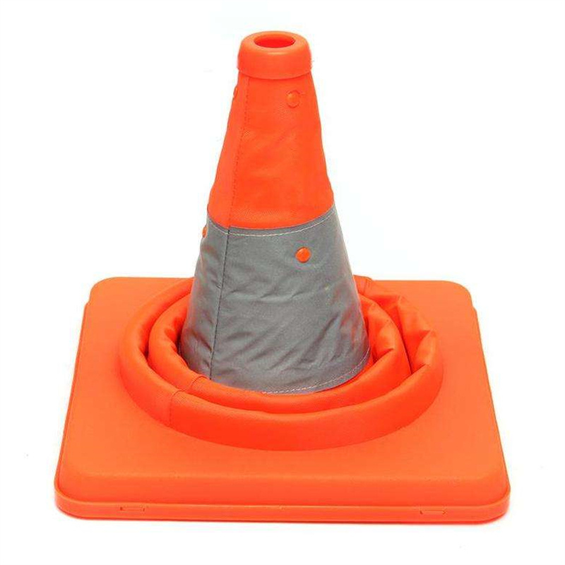 18 inch Fluorescent Orange Reflective Collapsible Traffic Safety Cone for Road Parking Cones Driving Construction Cones