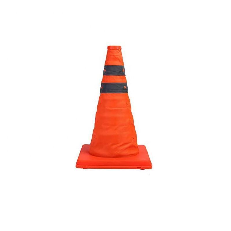 18 inch Fluorescent Orange Reflective Collapsible Traffic Safety Cone for Road Parking Cones Driving Construction Cones