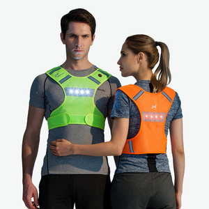 High Visibility Adjustable Sports LED FLASH Customized Logo Waterproof Reflective Cycling Running Safety Vest