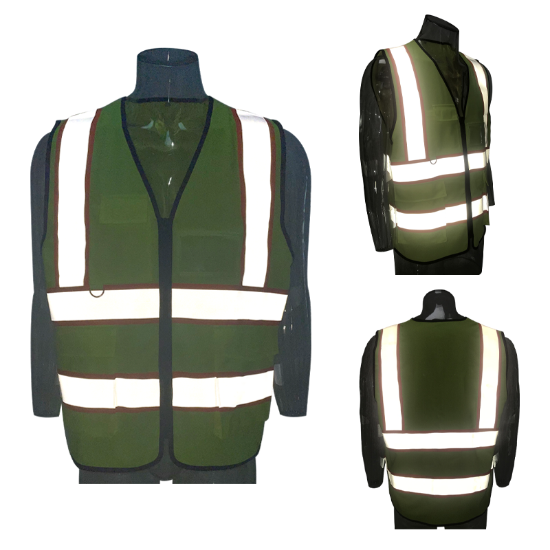 Men's Security Hi Vis Safety Reflective Vest Work Construction Mesh Multi Pocket Work Vest