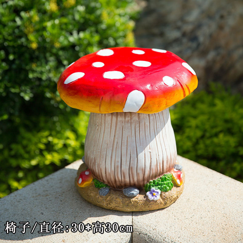 Wholesale mushroom chair and table pop resin art sculpture custom giant mushroom sculpture for garden