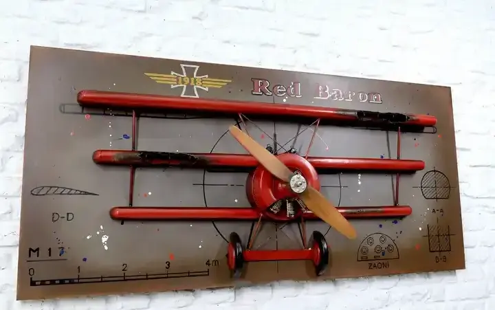 First World War Red Baron three-dimensional iron plate painting, American wall decoration bar, Internet cafe decoration painting