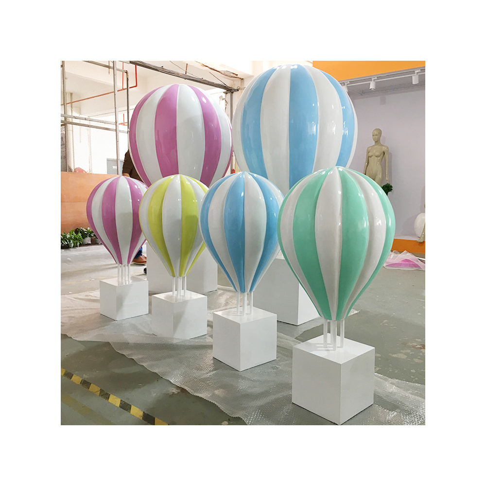 China Supplier Manufactory Fiberglass Hot Air Balloon Sculpture For Shopping Mall Decoration