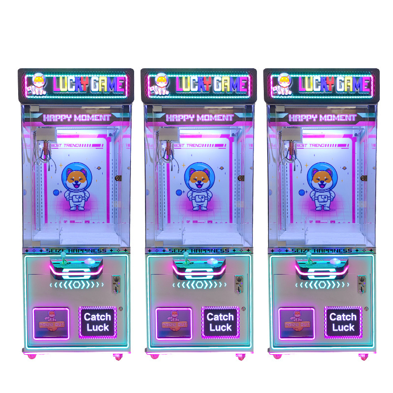 Amusement park arcade plush doll claw machine toy claw crane game machine play fun neon catcher claw machine