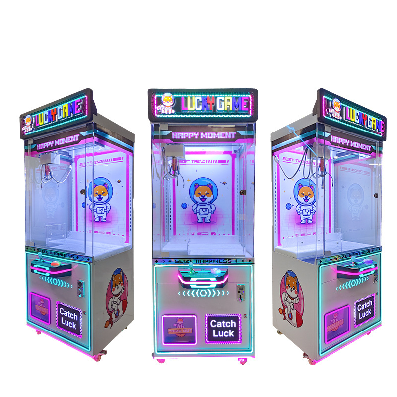 Amusement park arcade plush doll claw machine toy claw crane game machine play fun neon catcher claw machine