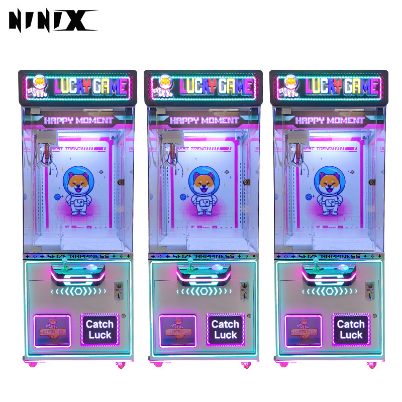 Amusement park arcade plush doll claw machine toy claw crane game machine play fun neon catcher claw machine