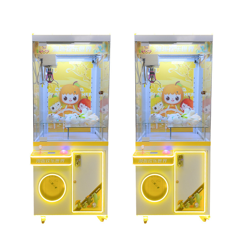 Arcade amusement Park yellow long fuzzy claw machine selling American large doll machine snack gift doll vending machine