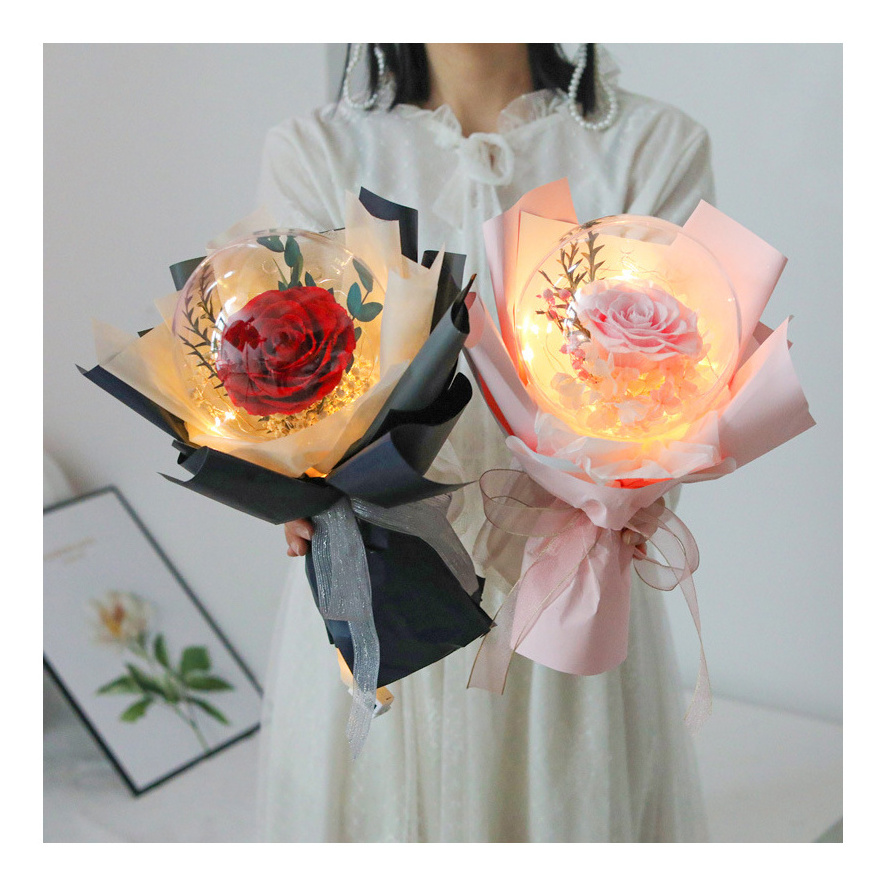 Mothers Day Gifts 2023 Wedding Valentine Festival Gift Balloons flower Bouquet bridal acrylic ball transparent flower bouquet