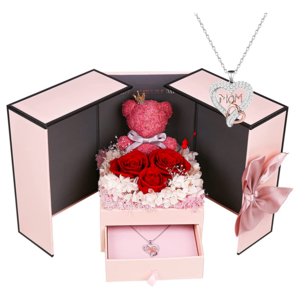 rosa eterna con collar Preserved Roses Gifts best seller wholesale 2023 mothers day gifts idea happy mothers day gift for mom