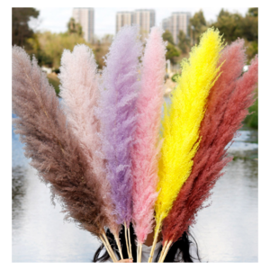 New Top Seller Pampas Grass Large Tall Fluffy Artificial Flower Decor Bulrush Reed Grass for Vase Filler Home Wedding Decor