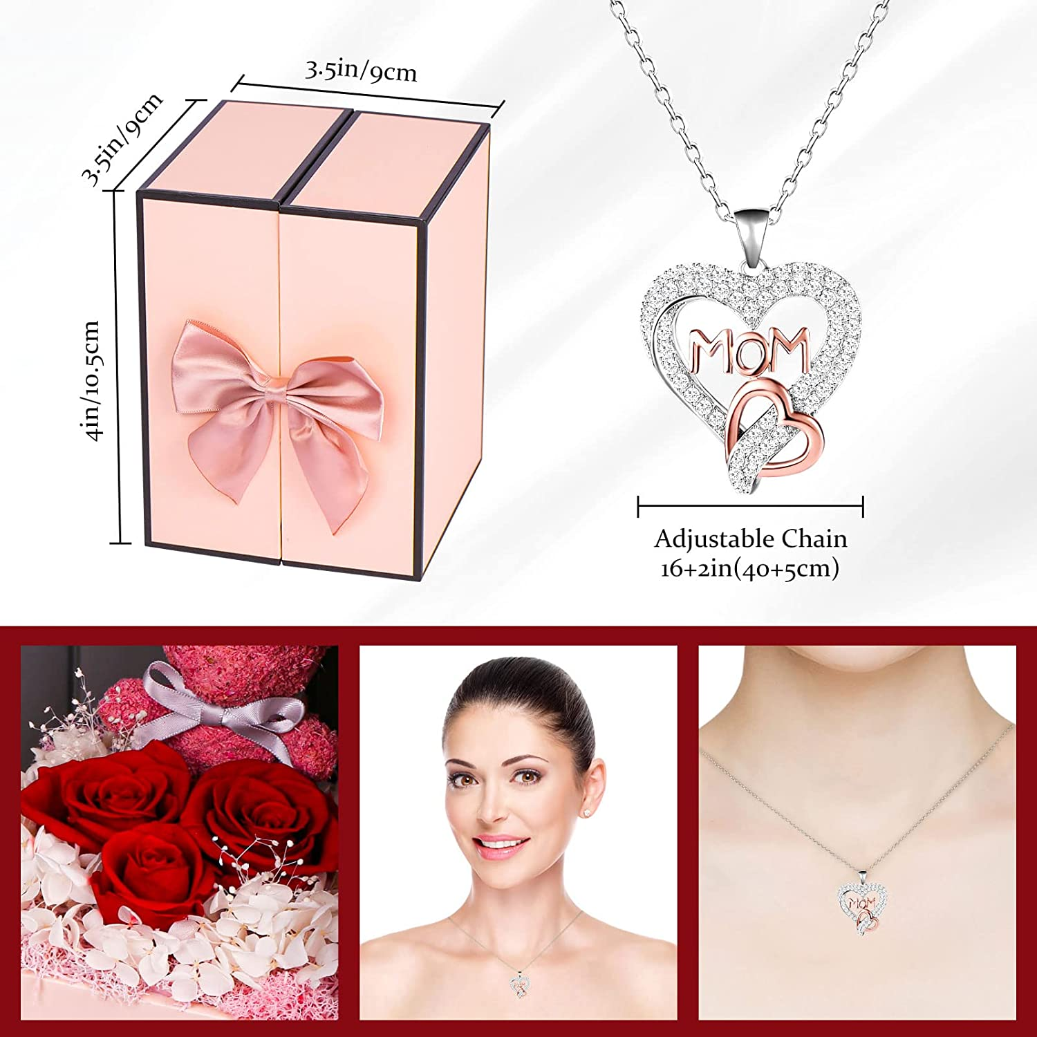 rosa eterna con collar Preserved Roses Gifts best seller wholesale 2023 mothers day gifts idea happy mothers day gift for mom