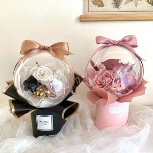 Mothers Day Gifts 2023 Wedding Valentine Festival Gift Balloons flower Bouquet bridal acrylic ball transparent flower bouquet