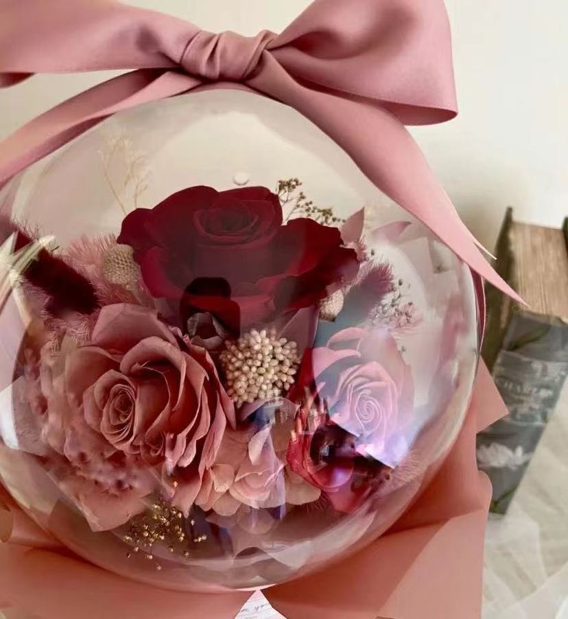 Mothers Day Gifts 2023 Wedding Valentine Festival Gift Balloons flower Bouquet bridal acrylic ball transparent flower bouquet