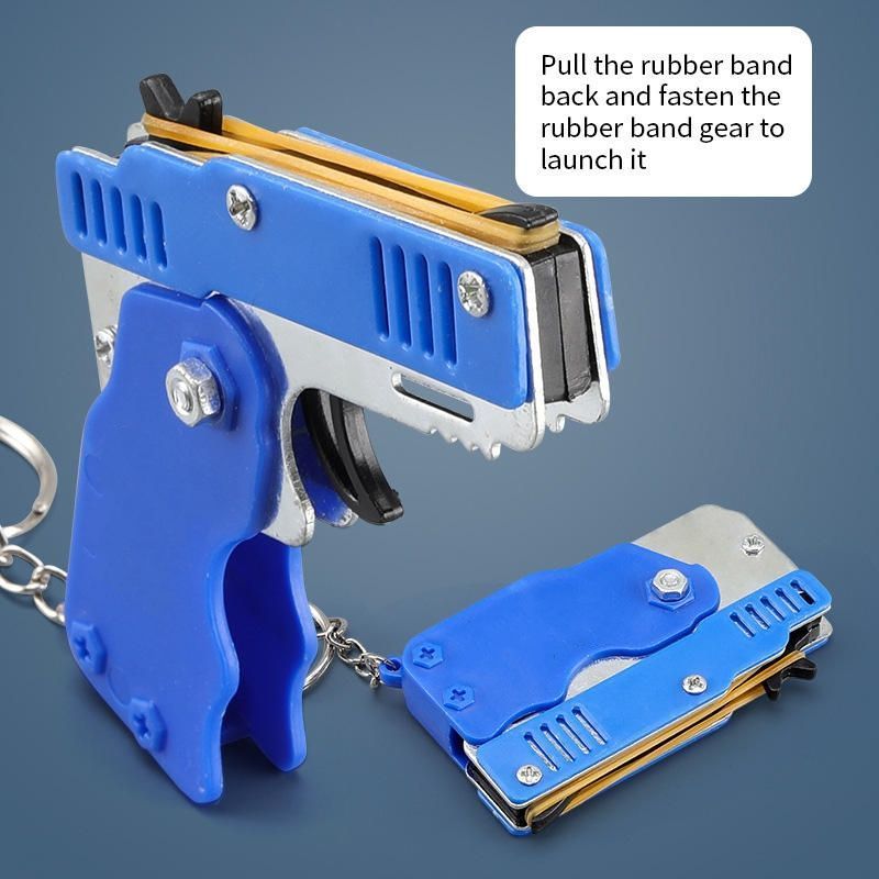 Children's Band Gun Simulation Model Gun Foldable Rubber Band Toy Gun