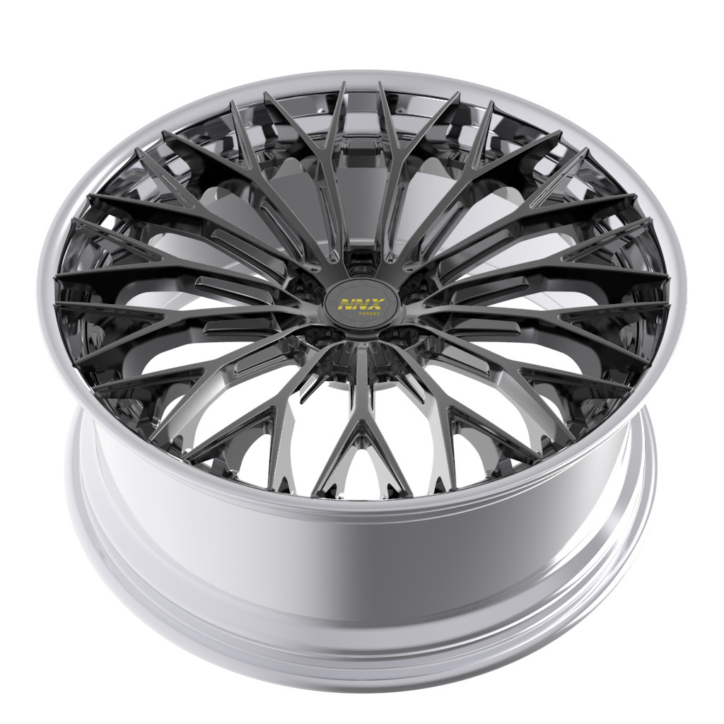 best quality chrome black duo color 5*120mm 18 19 20 21 22 23 24  inch Aluminium Alloy Wheel Rim forged wheel rim