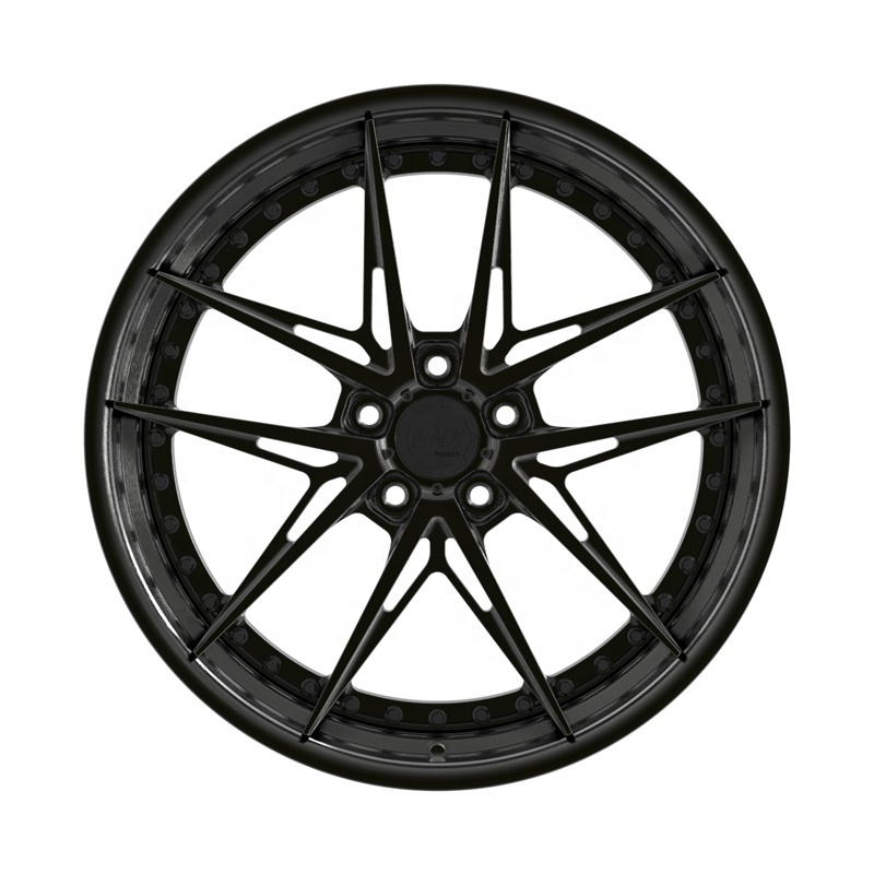 Hot selling 5 double spokes matte black 13 14 15 16 17 18 19 20 21 22 inch  5x108 5x112 5x114.3 5x120  casted car rims