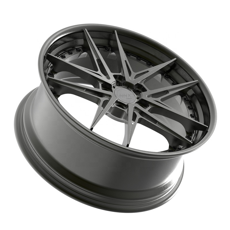 Hot selling 5 double spokes matte black 13 14 15 16 17 18 19 20 21 22 inch  5x108 5x112 5x114.3 5x120  casted car rims