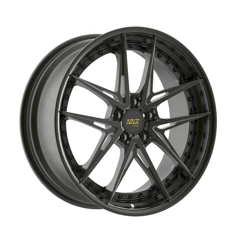 Hot selling 5 double spokes matte black 13 14 15 16 17 18 19 20 21 22 inch  5x108 5x112 5x114.3 5x120  casted car rims