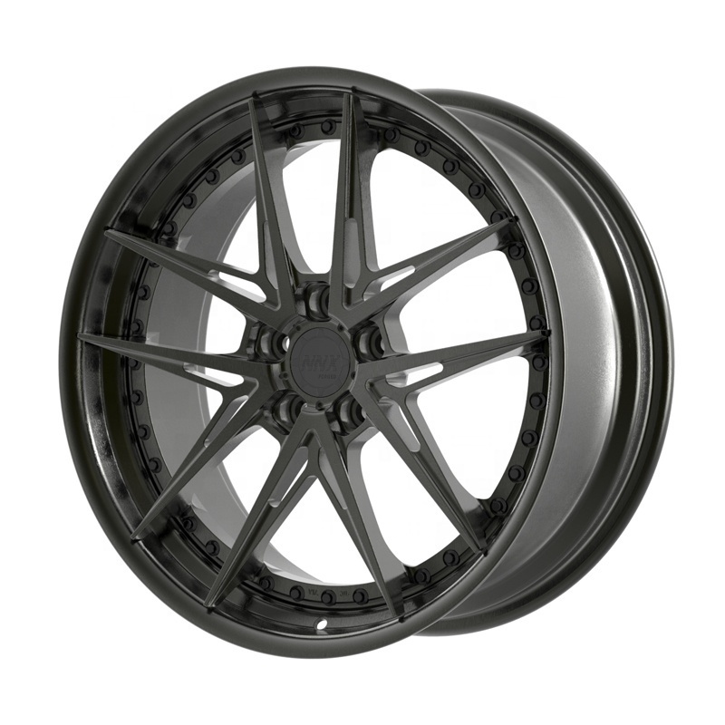 Hot selling 5 double spokes matte black 13 14 15 16 17 18 19 20 21 22 inch  5x108 5x112 5x114.3 5x120  casted car rims