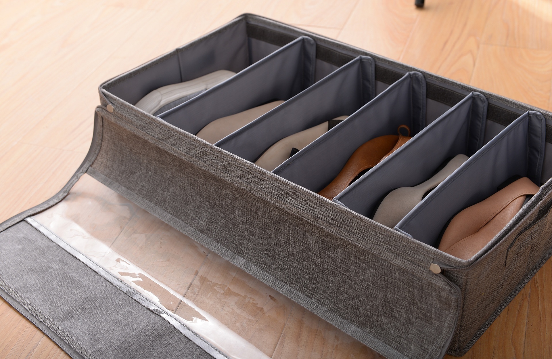 Large 4 Pocket Underbed Shoe Storage Organizer Container Box Bag Drawer