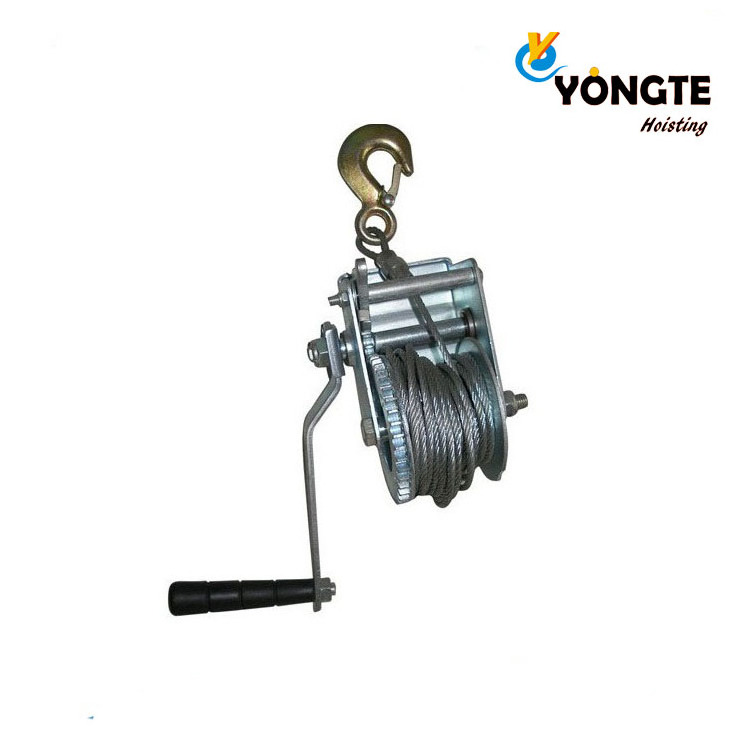 manual winch 600lbs With Hook Steel Cable Brake Hand Winch