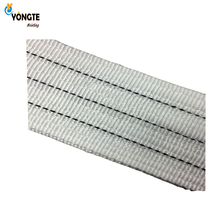 Safety factor 4:1 polyester white flat lifting webbing sling