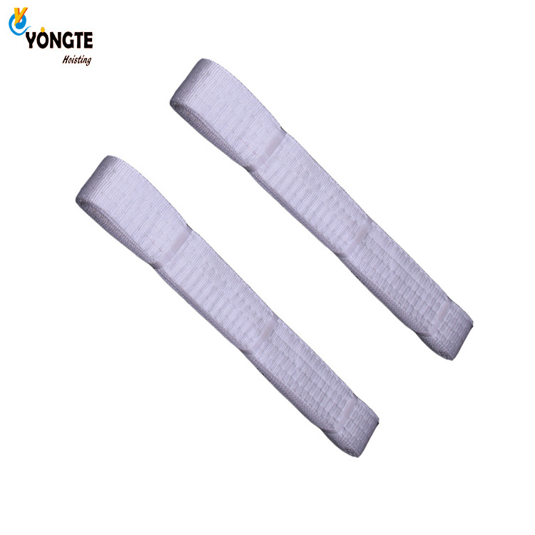 Safety factor 4:1 polyester white flat lifting webbing sling