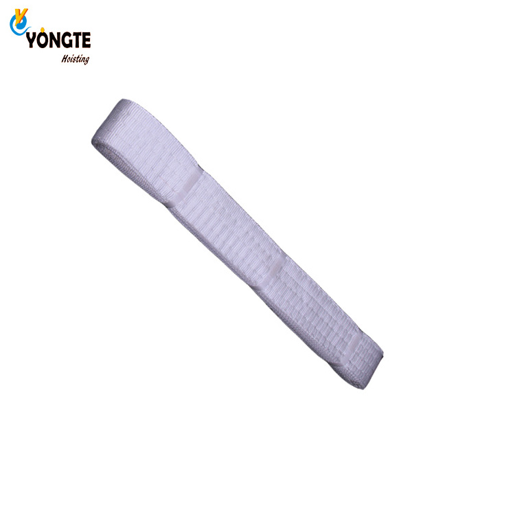 Safety factor 4:1 polyester white flat lifting webbing sling