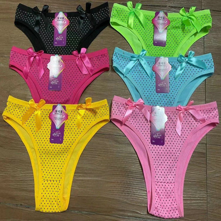 0.3 Dollar Model XMK011 Panties Wholesale Cute Students Girls Sexy Bikini Sexy Kids Thong Panties With Colors