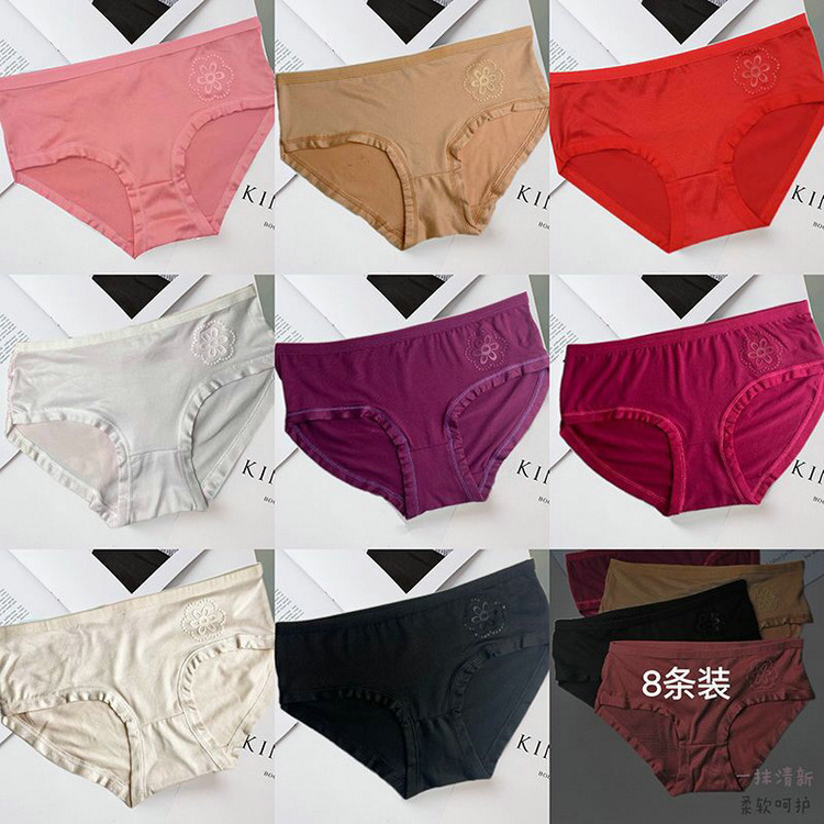 0.3 Dollar Model ZHK002 Waist 35cm Factory Wholesale Cotton Ladies Stock Ready Custom Women Underwear Panties